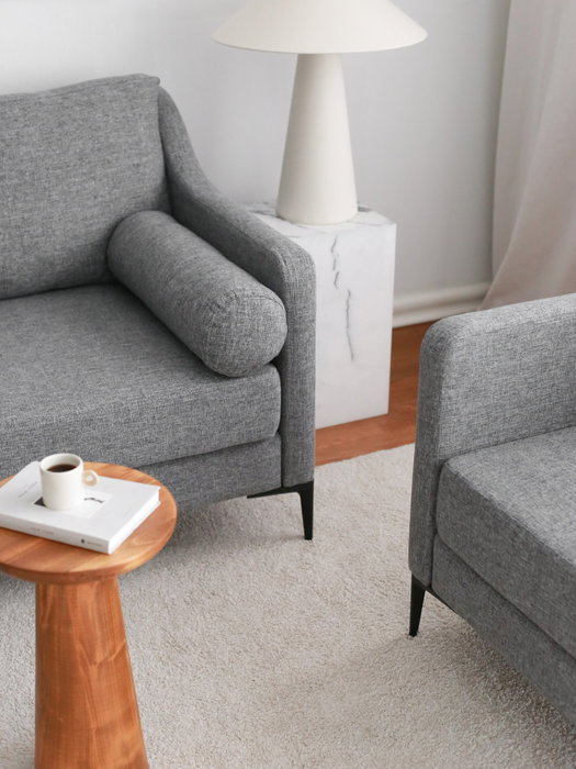 Atelier Del Sofa Nordi Sofá de 3 Plazas con Patas de Metal - Gris